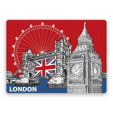 Toptan Londra Temalı Uv Baskılı Kontra Magnet 93x68 mm