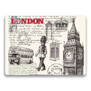 London Themed Wooden Uv Printed Souvenir Fridge Magnet 93x68 mm - Standart - 3