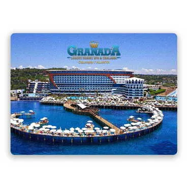 Hotel Themed Wooden Uv Printed Souvenir Fridge Magnet 93x68 mm