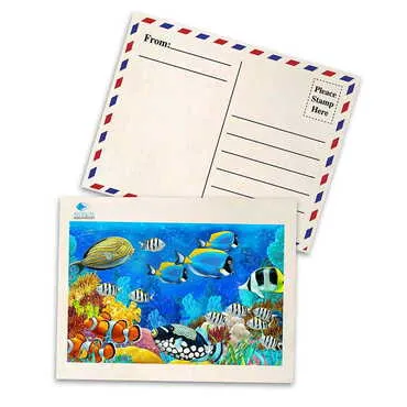 Aquapark Themed Wooden UV Printed Travel Postcard 116x150 mm