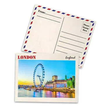 Toptan Londra Temalı Myros Ahşap Kartpostal 116x150 mm - Standart - 3