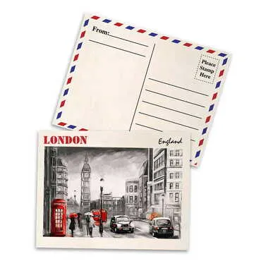Toptan Londra Temalı Myros Ahşap Kartpostal 116x150 mm - Standart - 5
