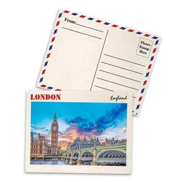 Toptan Londra Temalı Myros Ahşap Kartpostal 116x150 mm - Standart - 6