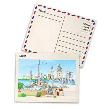 Toptan Şehre Özel Myros Ahşap Kartpostal 116x150 mm