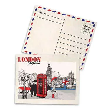 City Themed Wooden UV Printed Travel Postcard 116x150 mm - Standart - 2