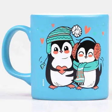 Penguen Themed Ceramic Custom Printed Mug - Standart - 3
