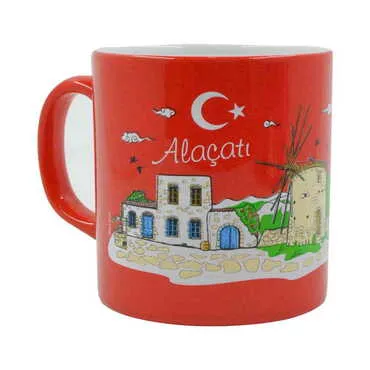 Alacati Region Themed Customised Serigraphy Printed Ceramic Mug 82x90 mm - Standart - 3