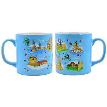 Ayvalik Region Themed Customised Serigraphy Printed Ceramic Mug 82x90 mm - 4