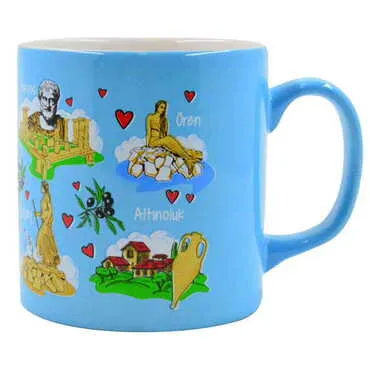 Ayvalik Region Themed Customised Serigraphy Printed Ceramic Mug 82x90 mm - 22
