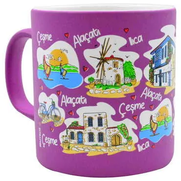 Cesme Region Themed Customised Serigraphy Printed Ceramic Mug 82x90 mm - 3