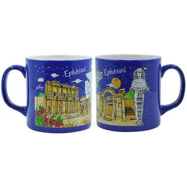 Ephesus Themed Customised Serigraphy Printed Ceramic Mug 82x90 mm