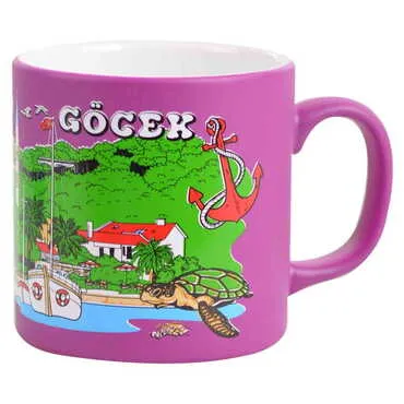 Toptan Göcek Temalı Seramik Renkli Baskılı Kupa 82x90 mm - 2