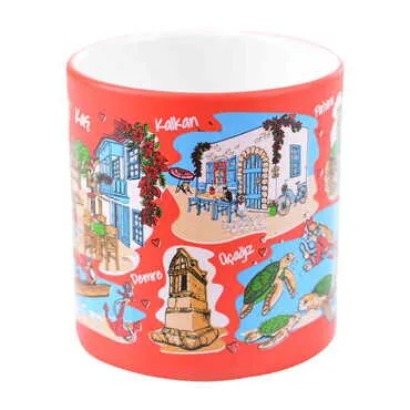 Kas Region Themed Customised Serigraphy Printed Ceramic Mug 82x90 mm - 2