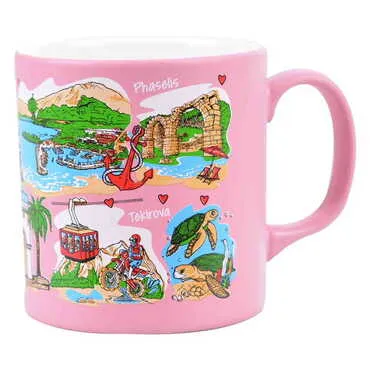 Kemer Region Themed Customised Serigraphy Printed Ceramic Mug 82x90 mm - 3