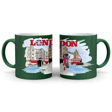 London Themed Customised Serigraphy Printed Ceramic Mug 82x90 mm - Standart - 5