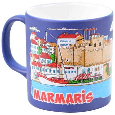 Marmaris Themed Customised Serigraphy Printed Ceramic Mug 82x90 mm - Standart - 4