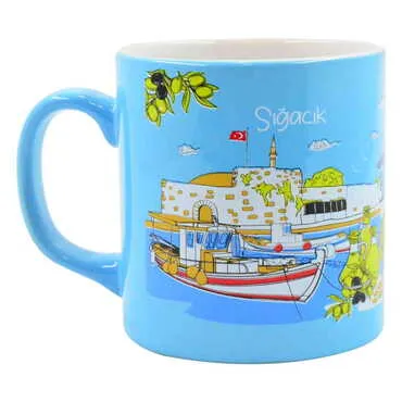 Sığacık Themed Customised Serigraphy Printed Ceramic Mug 82x90 mm - 4