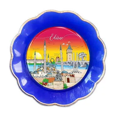 Toptan Edirne Temalı Myros Tabak Magnet 73 mm