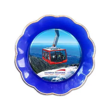 Cable Card Themed Epoxy Dome Plate Shaped Souvenir Fridge Magnet 73 mm