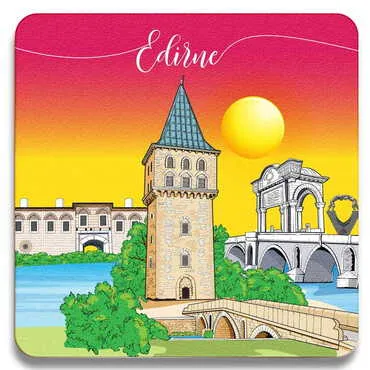 City Themed Wooden Customised Square Travel Coaster 100x100 mm