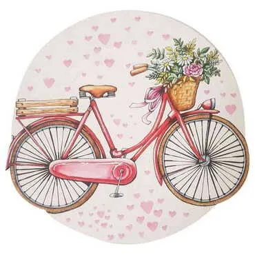 Bicycle Themed Wooden Customised Round Travel Coaster 100 mm