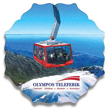 Toptan Teleferik Temalı Myros Ahşap Yıldız Bardak Altlığı 100 mm