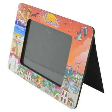 Toptan Alaçatı Temalı Ahşap Uv Baskılı Masaüstü Fotoğraf Çerçevesi Magnet - 2