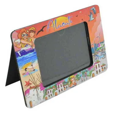 Toptan Alaçatı Temalı Ahşap Uv Baskılı Masaüstü Fotoğraf Çerçevesi Magnet - 3