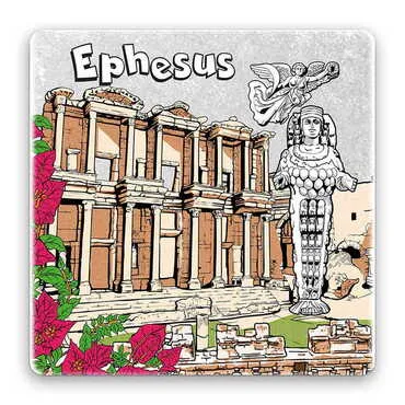 Toptan Efes Temalı Myros Taş Magnet 50*50 Mm.