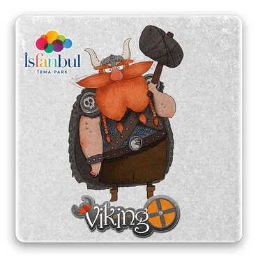 Theme Park Themed Stone Square Souvenir Fridge Magnet 50x50 mm