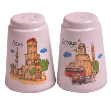 Belek Themed Antalya Themed Porcelain Salt Shaker