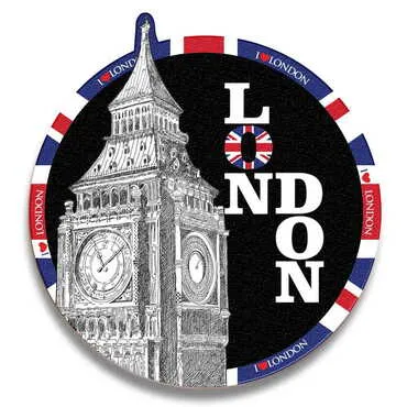 City Themed Wooden Uv Printed Drink Coaster 97x97 mm - Standart - 2