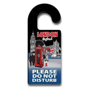 Toptan Londra Temalı Myros Ahşap Kapı Askısı Kanca 236x94 mm - Standart - 2