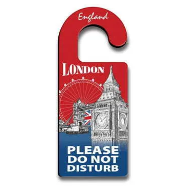 Toptan Londra Temalı Myros Ahşap Kapı Askısı Kanca 236x94 mm - Standart - 3
