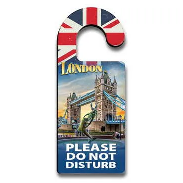 Toptan Londra Temalı Myros Ahşap Kapı Askısı Kanca 236x94 mm - Standart - 4