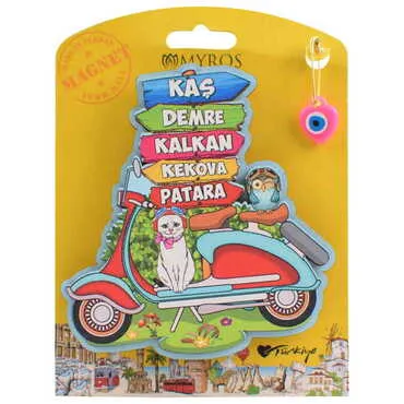 Toptan Kaş Bölgesi Temalı Uv Baskılı Kartonetli Ahşap Magnet