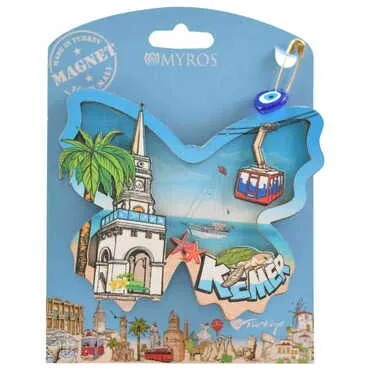 Kemer Themed Wooden UV Printed Custom Backing Carded Fridge Magnet