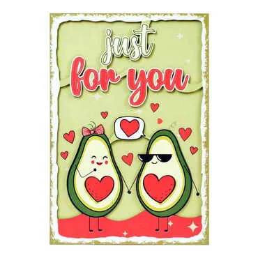 Avocado Themed Wooden Customised Door Sign Board 200x290 Mm