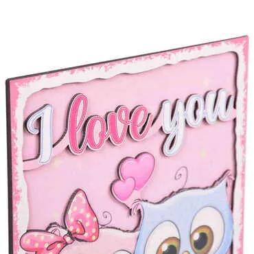Owl Themed Wooden Customised Door Sign Board 200x290 Mm - 3