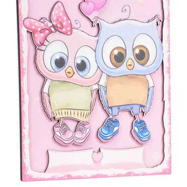 Owl Themed Wooden Customised Door Sign Board 200x290 Mm - 4
