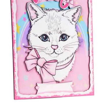 Toptan Kedi Temalı Myros Büyük Ahşap Tabela 200x290 mm - 4