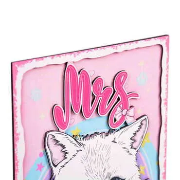 Toptan Kedi Temalı Myros Büyük Ahşap Tabela 200x290 mm - 5
