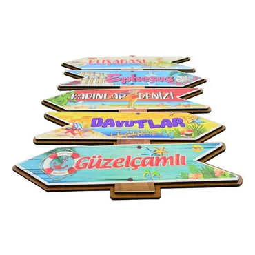 Toptan Kuşadası Bölgesi Temalı Myros Büyük Ahşap Tabela 200x290 mm - Standart - 2