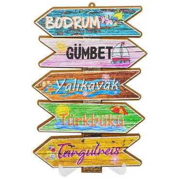 Toptan Özelleştirilebilir Myros 20*29 Cm Ahşap Tabela