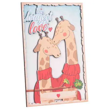 Giraffe Themed Wooden Customised Door Sign Board 200x290 Mm - Standart - 2
