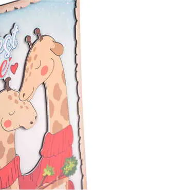 Giraffe Themed Wooden Customised Door Sign Board 200x290 Mm - Standart - 4
