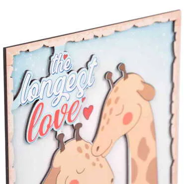 Giraffe Themed Wooden Customised Door Sign Board 200x290 Mm - Standart - 5
