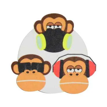 Monkey Themed Wooden Customised Badge Pin