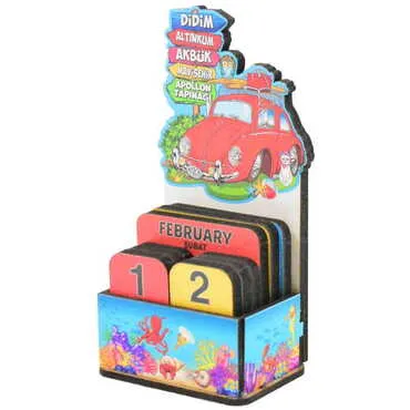Didim Themed Wooden Table Calendar - 2