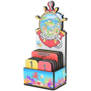 Toptan Kuşadası Temalı Myros Ahşap Masa Takvimi - Standart - 3